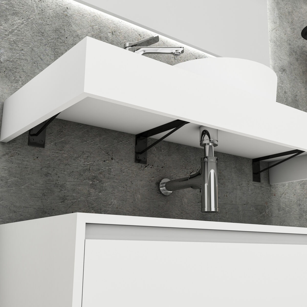 Armoire Bas Aloni Lina (120cm) - Blanc Mat – Image 3