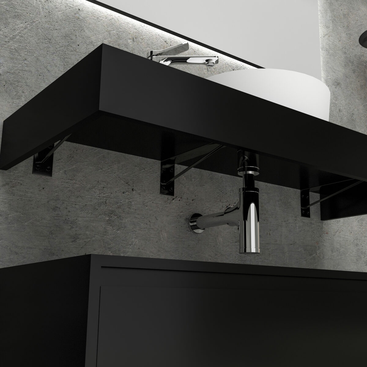 Armoire Bas Aloni Lina (120cm) - Noir Mat – Image 5