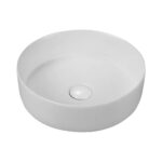 ALONI FIRA WASHBASIN – COUNTERTOP – WITHOUT OVERFLOW – WITHOUT TAP HOLE – WITH CLICK-CLACK WASTE – CERAMIC – 36X12.5X36 CM – MATT WHITE - Image 3