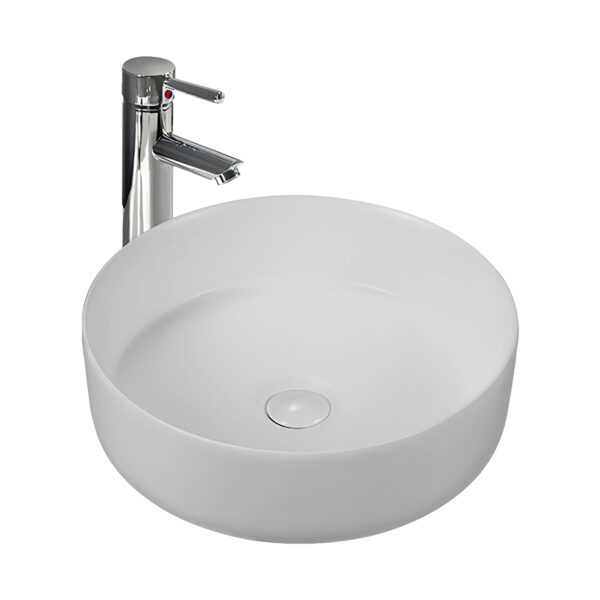 ALONI FIRA WASHBASIN – COUNTERTOP – ZONDER OVERLOOP – WITHOUT kraangat – WITH CLICK-CLACK WASTE – CERAMIC – 36X12.5X36 cm – MAT WIT