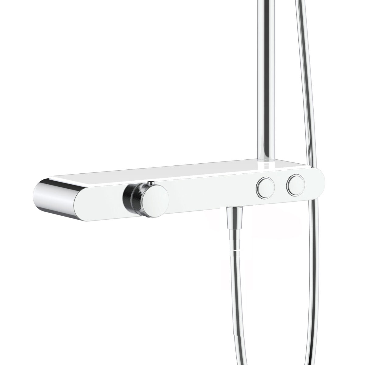 Aloni Mitigeur De Douche Thermostatique Avec Etagere Chrome Blanc – Image 3