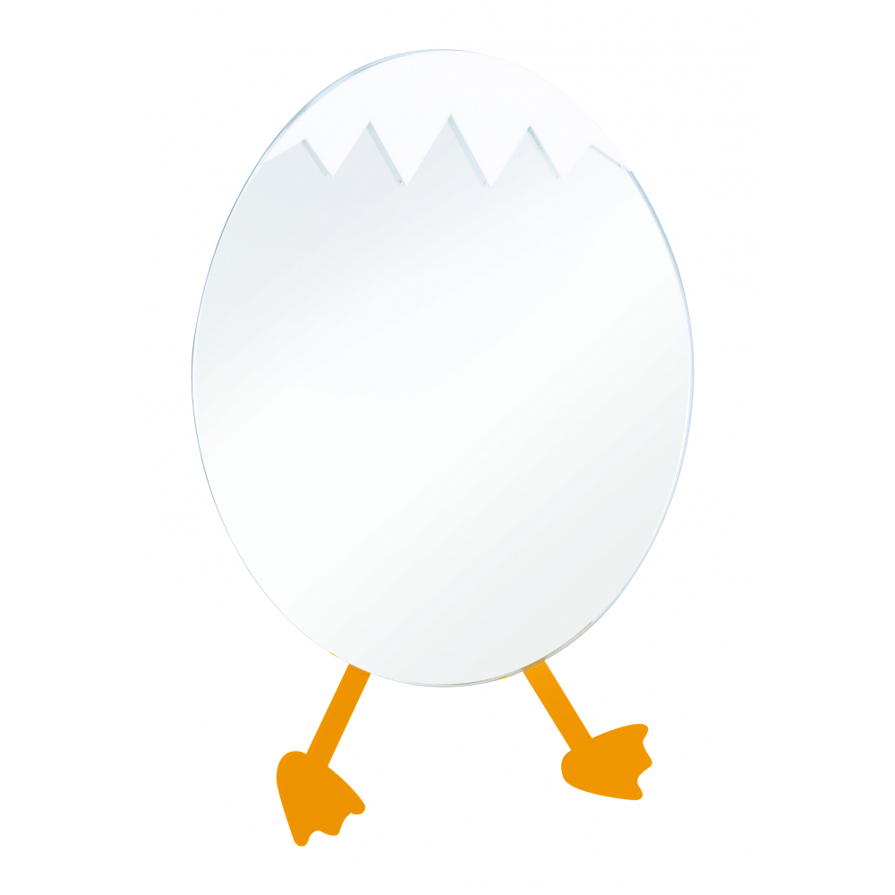 CREAVIT DUCKY SPIEGEL MET EIEREN FIGUUR - GEEL