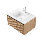 Armoire Lavabo Magnolia - 1 Tiroir - Sans Poignée - Fermeture Douce – 79x40x52 Cm - Chêne Clair – Image 7