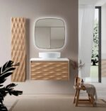 Armoire Lavabo Magnolia - 1 Tiroir - Sans Poignée - Fermeture Douce – 79x40x52 Cm - Chêne Clair – Image 14