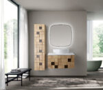 MEUBLE LAVABO MIMOZA - 1 TIROIR - SANS POIGNÉE - FERMETURE DOUCE – 79X40X52 CM - CHÊNE CLAIR – Image 7