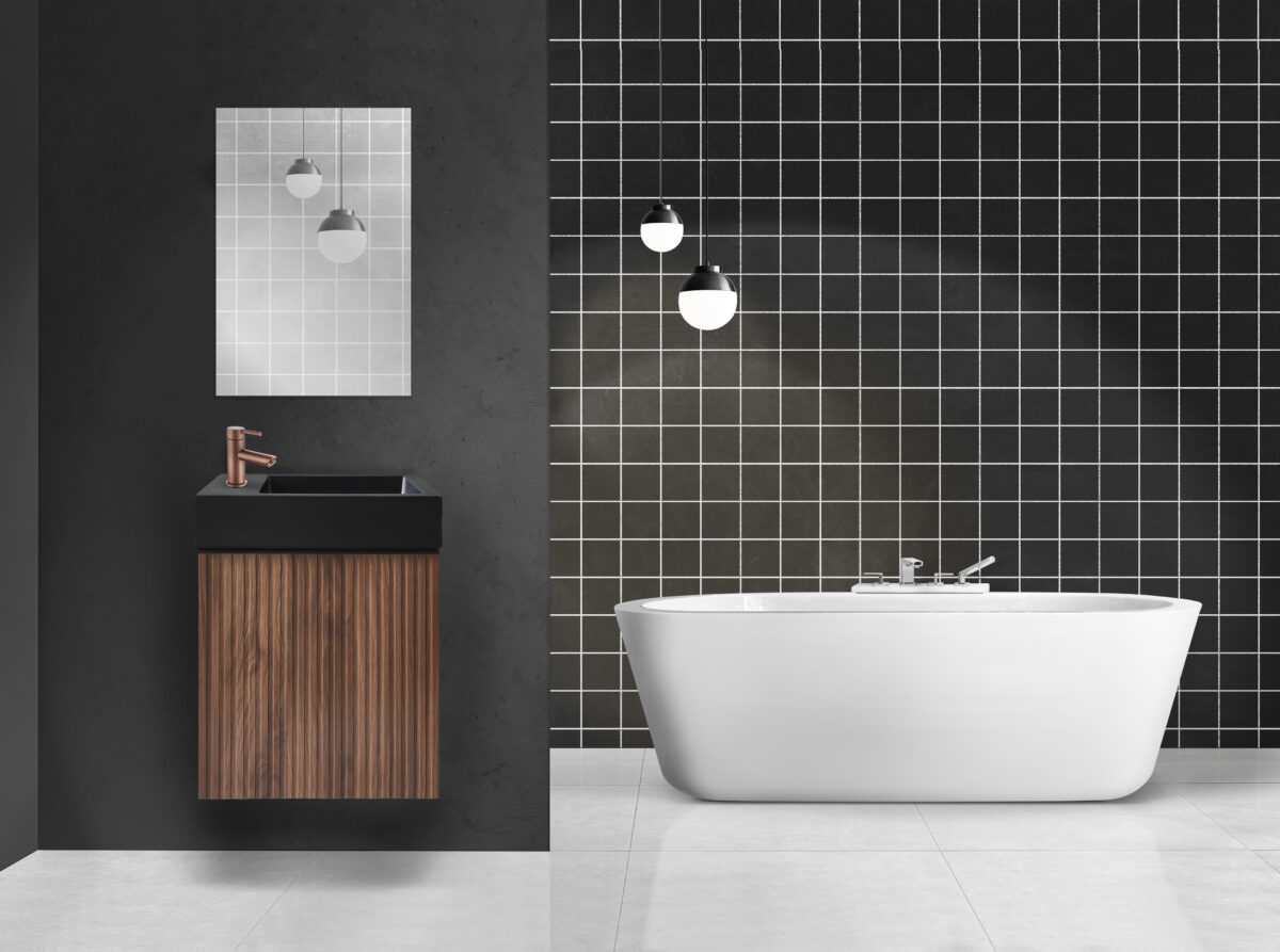 ALONI MIKARO TOILETONDERKAST - 1 DEUR - RECHTS - MET HANDVAT - SOFT CLOSE - 40X50X22,3 cm - WALNOOT - Afbeelding 4