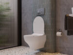 CREAVIT NESS WALL-HUNG TOILET - TORNADO FLUSH - RIMLESS - WITHOUT TOILET SEAT - GLOSSY WHITE - Afbeelding 5