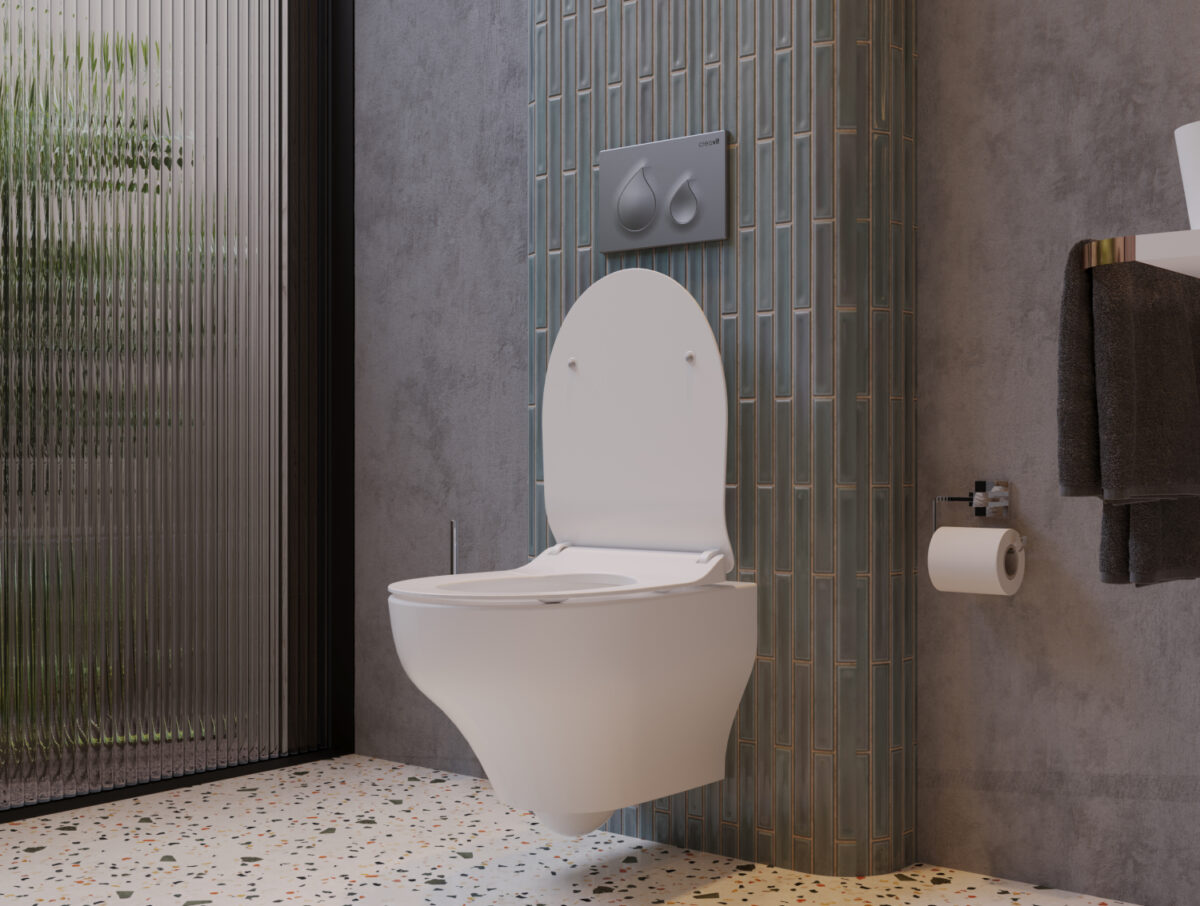 Creavit Ness Wall-Hung Toilet With Bidet - Tornado Flush - Rimless - Without Toilet Seat - Blanc Brillant – Image 5