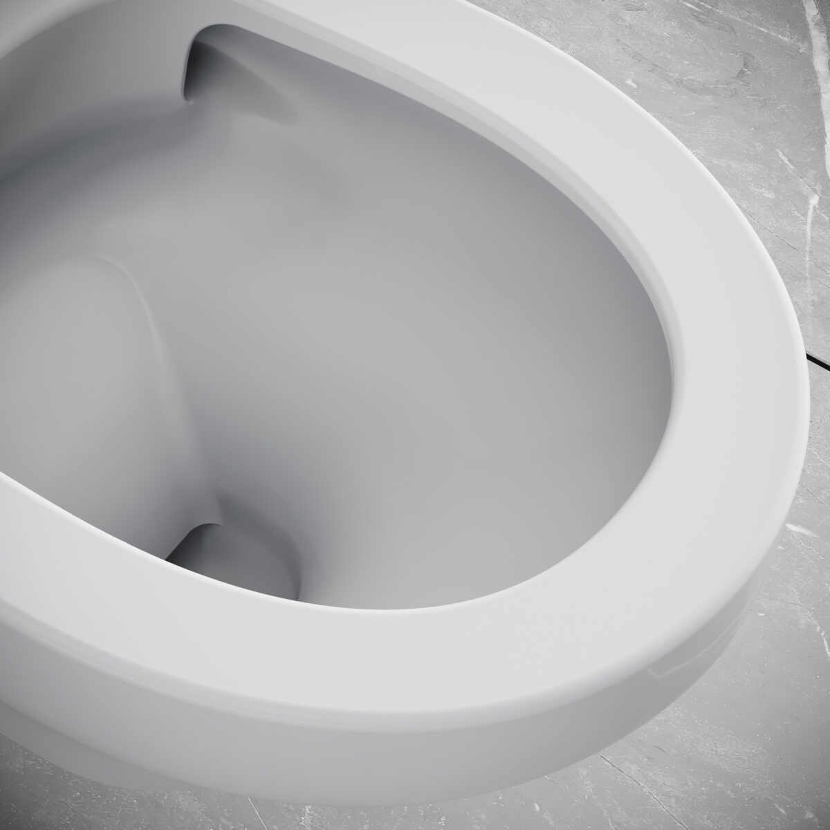 CREAVIT NESS WALL-HUNG TOILET - TORNADO FLUSH - RIMLESS - WITHOUT TOILET SEAT - GLOSSY WHITE – Image 2