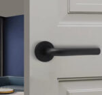 Round door handle with rosette for interior doors |Powerful retaining spring, support cams |Black - Afbeelding 3
