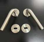 Round door handle with rosette |Stainless steel, silver colored - Afbeelding 2