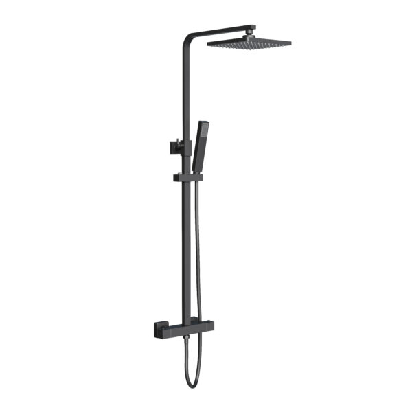 ALONI OPTIMA QUADRO RAIN SHOWER SET – THERMOSTATIC – EXPOSED – BELGAQUA – MATT BLACK