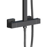 ALONI OPTIMA QUADRO RAIN SHOWER SET – THERMOSTATIC – EXPOSED – BELGAQUA – MATT BLACK – Image 2