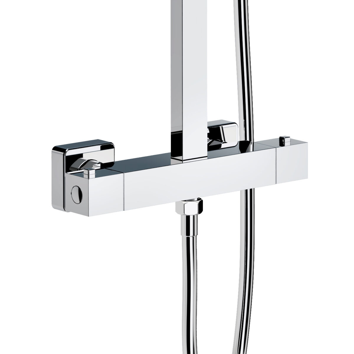 Aloni Optima Quadro Rain Shower Set – Thermostatic – Exposed – Belgaqua – Chrome – Image 2