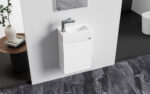 ALONI ZYRO TOILET FURNITURE SET - COMPLETE - CABINET WITH 1 DOOR - HANDLELESS - SOFT CLOSE - REVERSIBLE - MIRROR - TOILET BASIN - 40,5X22,5 CM - GLOSSY WHITE - Image 2