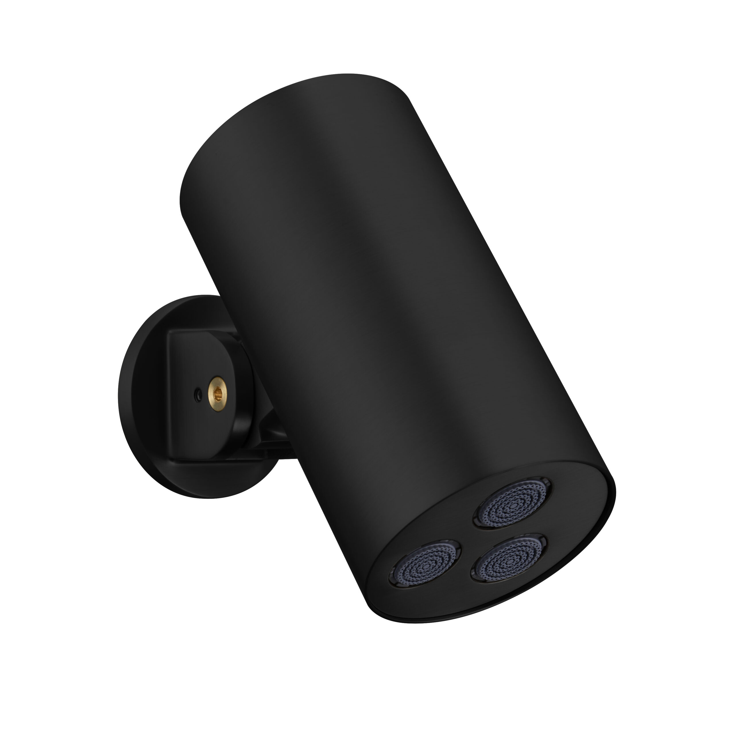 PRM0439-MB-8.jpg UNIFORMA OVERHEAD SHOWER CYLINDER – 1 SPRAY SETTING – WALL MOUNT – 8X15 CM – MATT BLACK (PVD) - Image 1