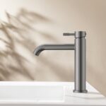Mitigeur De Lavabo Stria - Démarrage À Froid - Poignée À Texture Nettoyée Raffinée - Sans Vidage - Gunmetal (Pvd) – Image 2