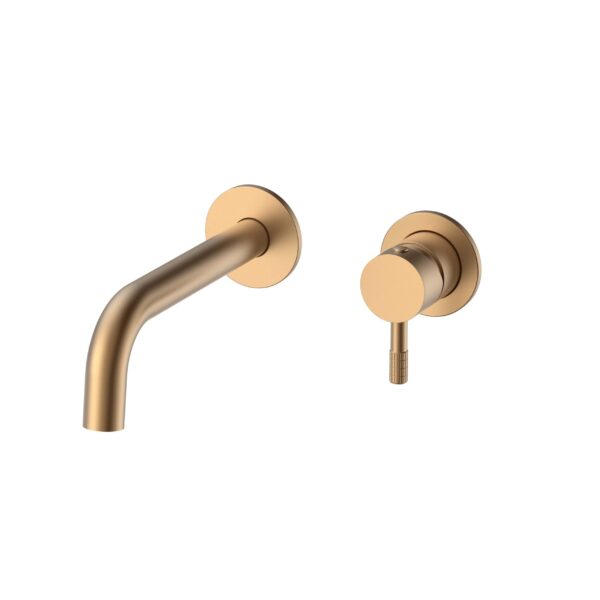 STRIA AFWERKINGSSET WASTAFELMENGKRAAN - KOUDE START - INGEBOUWD - HANDGREEP MET VERFIJNDE GERIBDE TEXTUUR - ZONDER AFVAL - BRUIN BRONS (PVD)