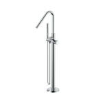 STRIA BATH MIXER – FREESTANDING – THERMOSTATIC – WITH HAND SHOWER AND HOSE – REFINED RIBBED HANDLES – CHROME