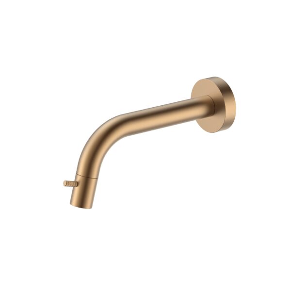 ROBINET EAU FROIDE STRIA - MONTAGE MURAL - RÉGLABLE - BOUTON À TEXTURE NETTOYÉE RAFFINÉE - SANS VIDAGE - BRONZE BRUN (PVD)