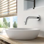 Robinet Eau Froide Stria - Montage Mural - Réglable - Bouton À Texture Nettoyée Raffinée - Sans Vidage - Chrome – Image 2