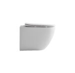 ALONI PRO WALL-HUNG TOILET – TORNADO FLUSH – RIMLESS – WITH SEAT – DUROPLAST – SOFT CLOSE – QUICK RELEASE – COMPACT 49 cm – 36X32X49 cm – MAT WIT - Afbeelding 3