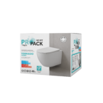 ALONI PRO WALL-HUNG TOILET – TORNADO FLUSH – RIMLESS – WITH SEAT – DUROPLAST – SOFT CLOSE – QUICK RELEASE – COMPACT 49 CM – 36X32X49 CM – MATT WHITE