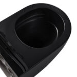 Aloni Pro Wall-Hung Toilet – Tornado Flush – Rimless – With Seat – Duroplast – Soft Close – Quick Release – Compact 49 Cm – 36x32x49 Cm – Noir Mat – Image 4