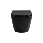Aloni Pro Wall-Hung Toilet – Tornado Flush – Rimless – With Seat – Duroplast – Soft Close – Quick Release – Compact 49 Cm – 36x32x49 Cm – Noir Mat – Image 8