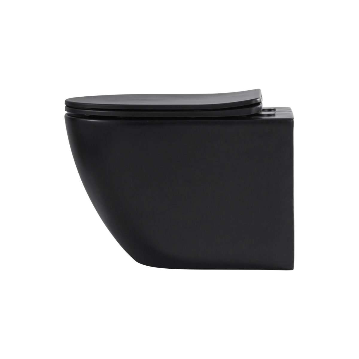 Aloni Pro Wall-Hung Toilet – Tornado Flush – Rimless – With Seat – Duroplast – Soft Close – Quick Release – Compact 49 Cm – 36x32x49 Cm – Noir Mat – Image 3