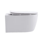 Aloni Pro Wall-Hung Toilet - Rimless - With Seat - Duroplast - Softclose - Quick Release - Compact 49 Cm - 36x25x49 Cm - Blanc Brillant – Image 5