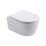 Aloni Pro Wall-Hung Toilet - Rimless - With Seat - Duroplast - Softclose - Quick Release - Compact 49 Cm - 36x25x49 Cm - Blanc Brillant – Image 2