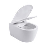 ALONI PRO WALL-HUNG TOILET - RIMLESS - WITH SEAT - DUROPLAST - SOFTCLOSE - QUICK RELEASE - COMPACT 49 CM - 36X25X49 CM - MATT WHITE - Image 5