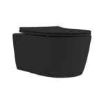ALONI PRO WALL-HUNG TOILET - RIMLESS - WITH SEAT - DUROPLAST - SOFTCLOSE - QUICK RELEASE - COMPACT 49 CM - 36X25X49 CM - MATT BLACK - Image 4