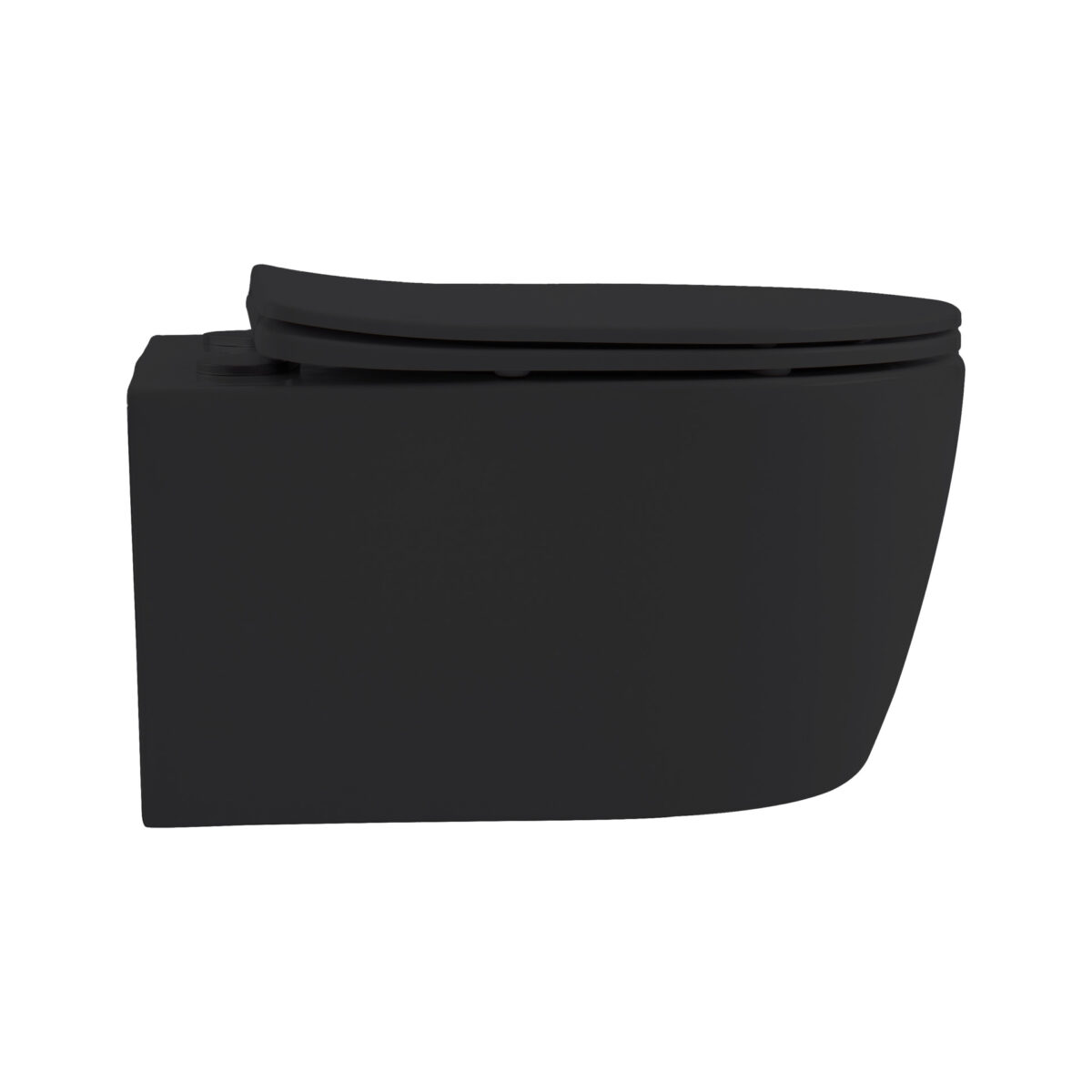 Aloni Pro Wall-Hung Toilet - Rimless - With Seat - Duroplast - Softclose - Quick Release - Compact 49 Cm - 36x25x49 Cm - Noir Mat – Image 2