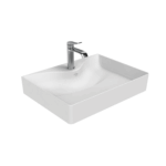 LAVABO CREAVIT RUBY RB064 - COMPTOIR - CÉRAMIQUE - SANS TROP-PLEIN - AVEC TROU POUR ROBINET - 60,5X11X45,5 CM - BLANC BRILLANT