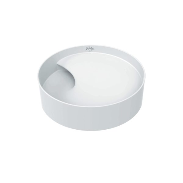 CREAVIT RUBY RB141 WASKOM - AANLAAT - KERAMIEK - ZONDER OVERLOOP - ZONDER KRAANGAT - 40X11X40 CM - GLANZEND WIT