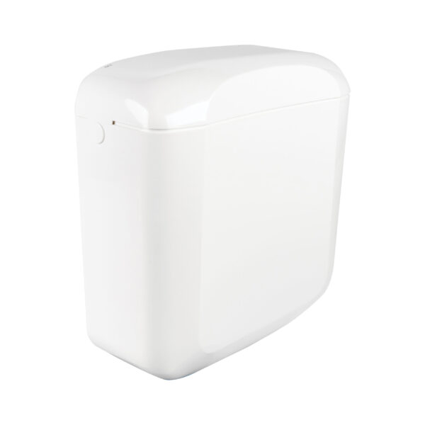 RÉSERVOIR DE TOILETTE ALONI SAFORO - DOUBLE CHASSE 3/6 L - ÉCONOMIE D'EAU - PLASTIQUE - BLANC BRILLANT