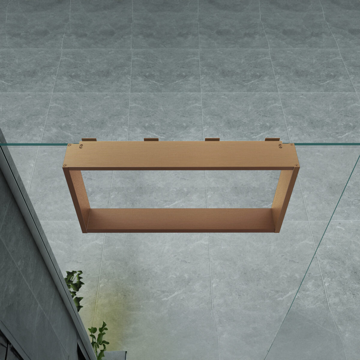 Niche En Saillie Pour Mur De Douche - 4 Crochets Serviettes - Aluminium - 60x30x8 Cm - Cuivre Brossé – Image 3