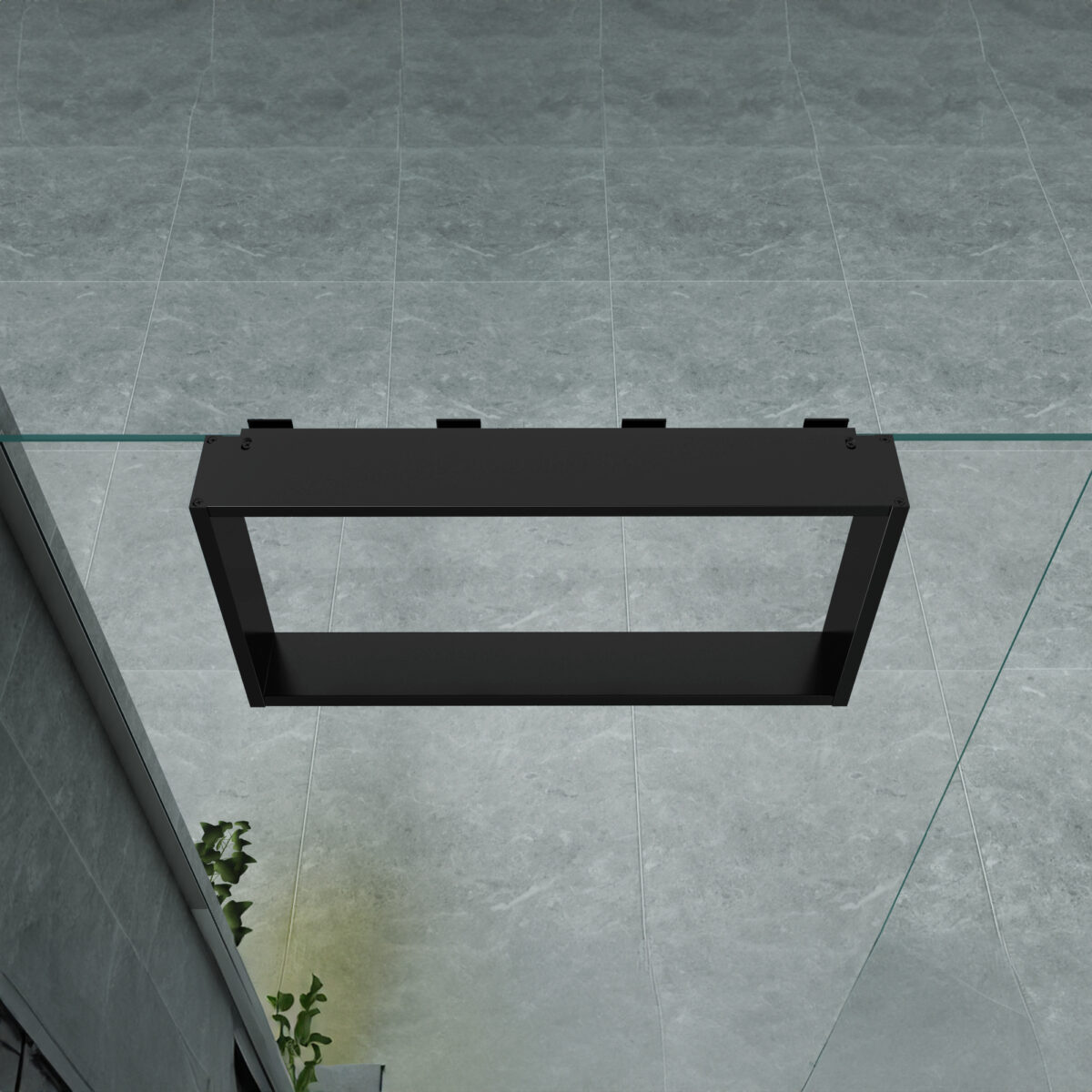 Niche En Saillie Pour Mur De Douche - 4 Crochets Serviettes - Aluminium - 60x30x8 Cm - Noir Mat – Image 3