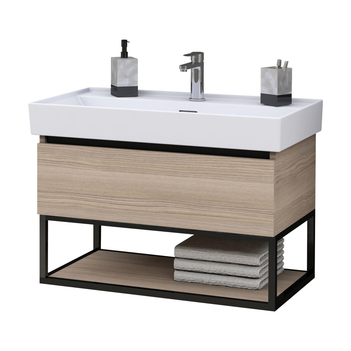 ALONI SALLY KOLOMKAST (135CM) - MAT ZWART - Afbeelding 16