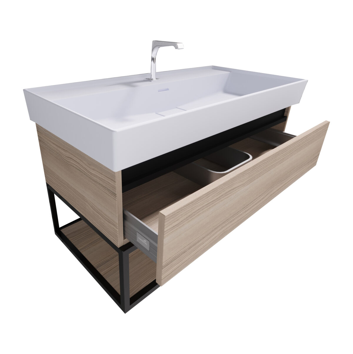 Armoire À Base Pointue Aloni (100cm) - Noyer – Image 3