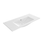 SU WASHBASIN - 2 BOWL - WITH 2 TAP HOLE - CERAMIC - 120X45 CM - GLOSSY WHITE