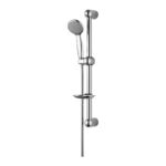 ALONI NEW MONO SHOWER SLIDE BAR SET COMPLETE – WITH SHOWER HEAD 1 SPRAY SETTING, METAL SHOWER HOSE AND SOAP HOLDER – CHROME