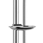 Aloni New Mono Shower Slide Bar Set Complete – With Shower Head 1 Spray Setting, Metal Shower Hose And Porte-Savon – Chrome – Image 2