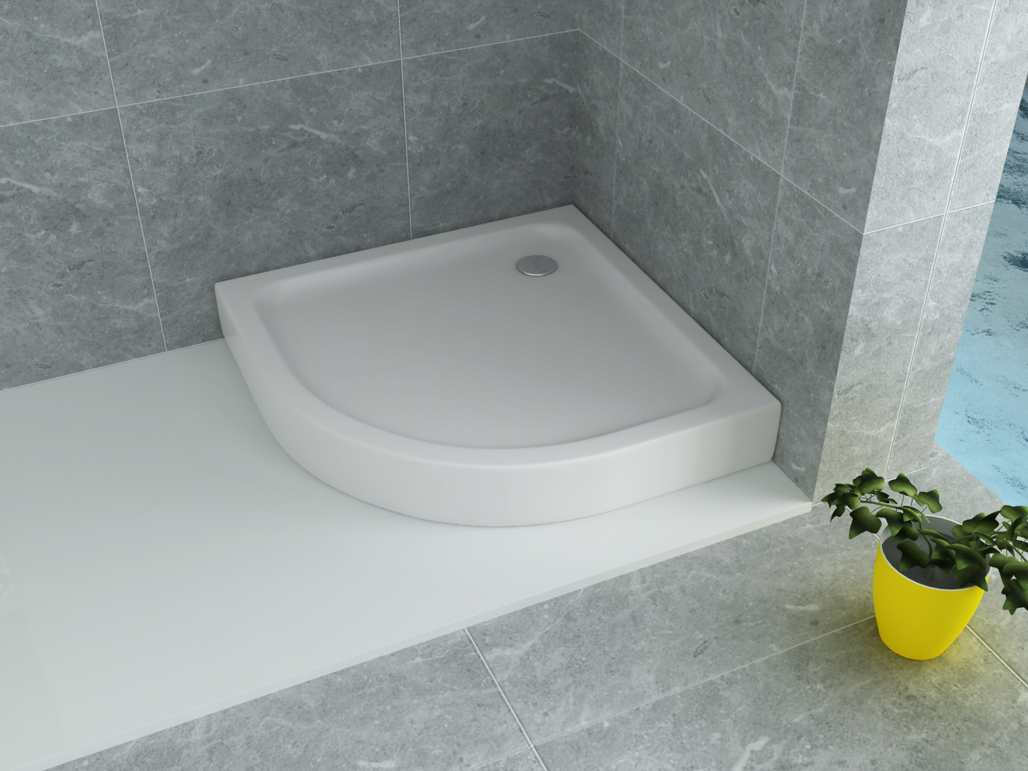 TO81320amb.jpg ALONI QUADRANT ACRYL DOUCHEBAK (100X100X15CM) - Afbeelding 1