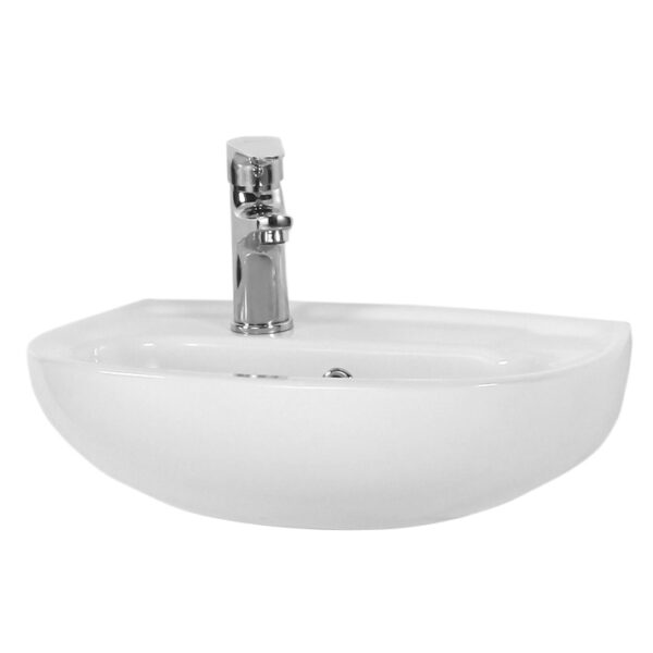 CERAMIC FOUNTAIN WHITE WITH TAP HOLE 45X30CM