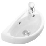 CERAMIC FOUNTAIN WHITE WITH TAP HOLE 39X23CM