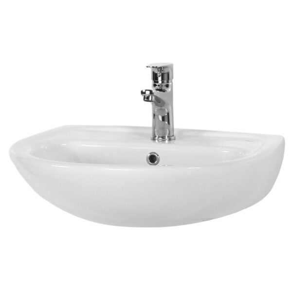 CERAMIC FOUNTAIN WHITE WITH TAP HOLE 50X40CM