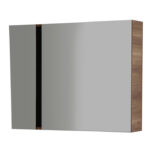 VERTI 100 SPIEGELKAST WALNOOT-ZWART 98X80X17CM